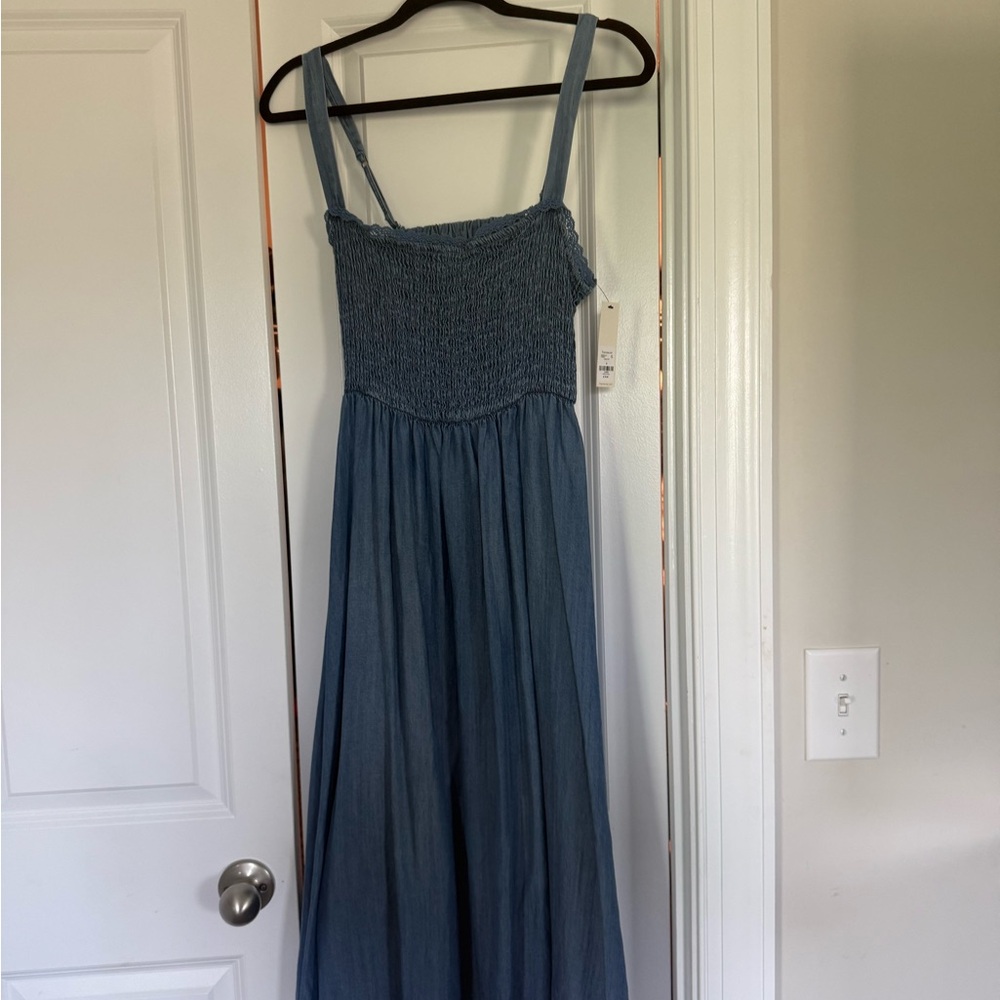 NWT Blue Smocked Maxi Dress